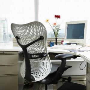 Empty Office Chair and Desk